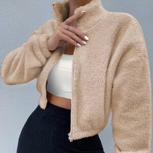Women's Tan Fleece Jacket